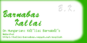 barnabas kallai business card